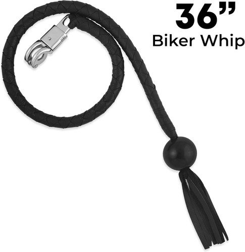 Black leather motorcycle - 36",