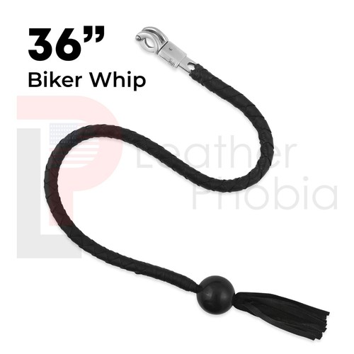 Black leather motorcycle - 36",