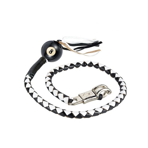 Black and white fringed - black,